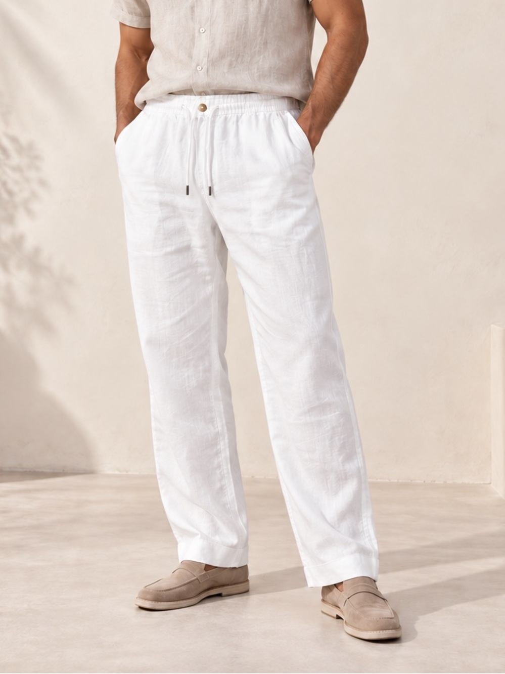 Collection by Michael Strahan Men’s XL White 100% Linen Pants